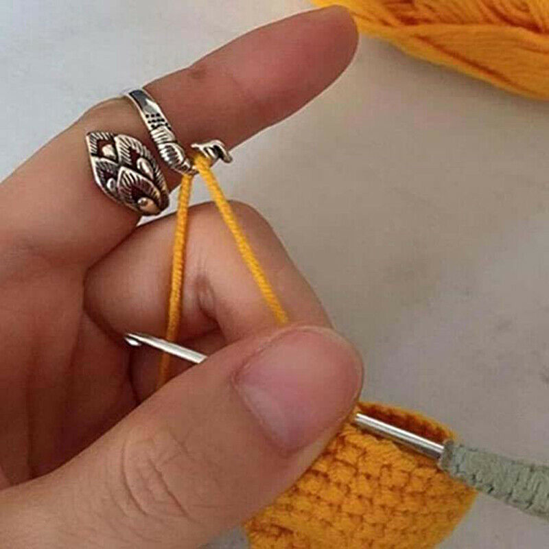 Adjustable Knitting Loop Crochet Ring Finger Holder Knitting  Phoenix Ri.l8