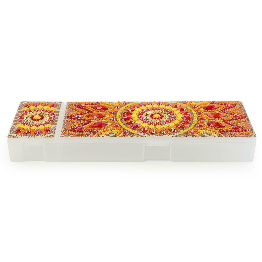 DIY Mandala Special Shaped Diamond Painting Students Pencil Storage Case @