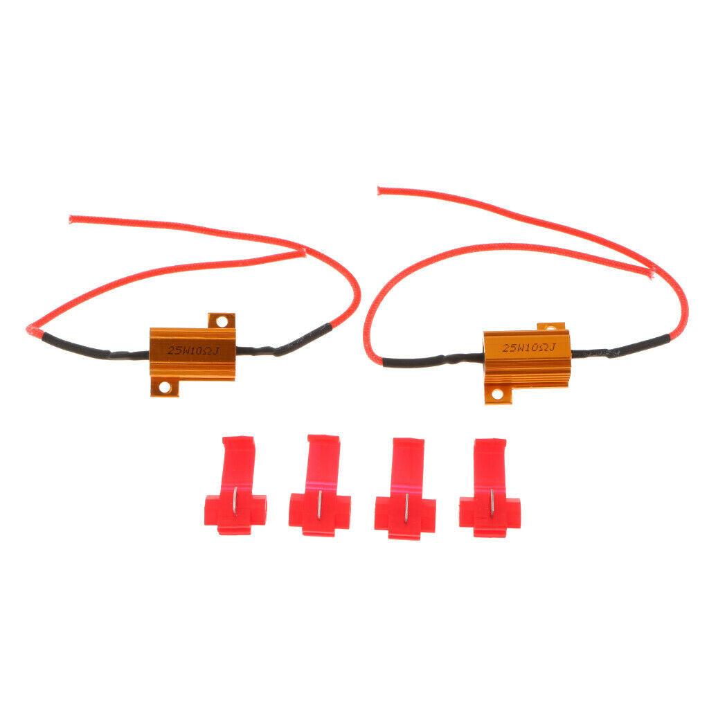 2Pcs12V 25W 10 Ohm LED Load Resistors Flashing Flashing Fix Flash