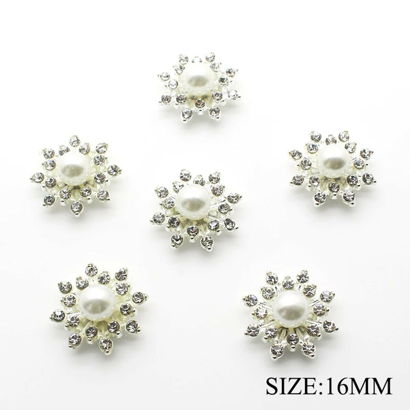 16mm Rhinestone Embellishments for Buttons Brooches Flower Wedding Decor