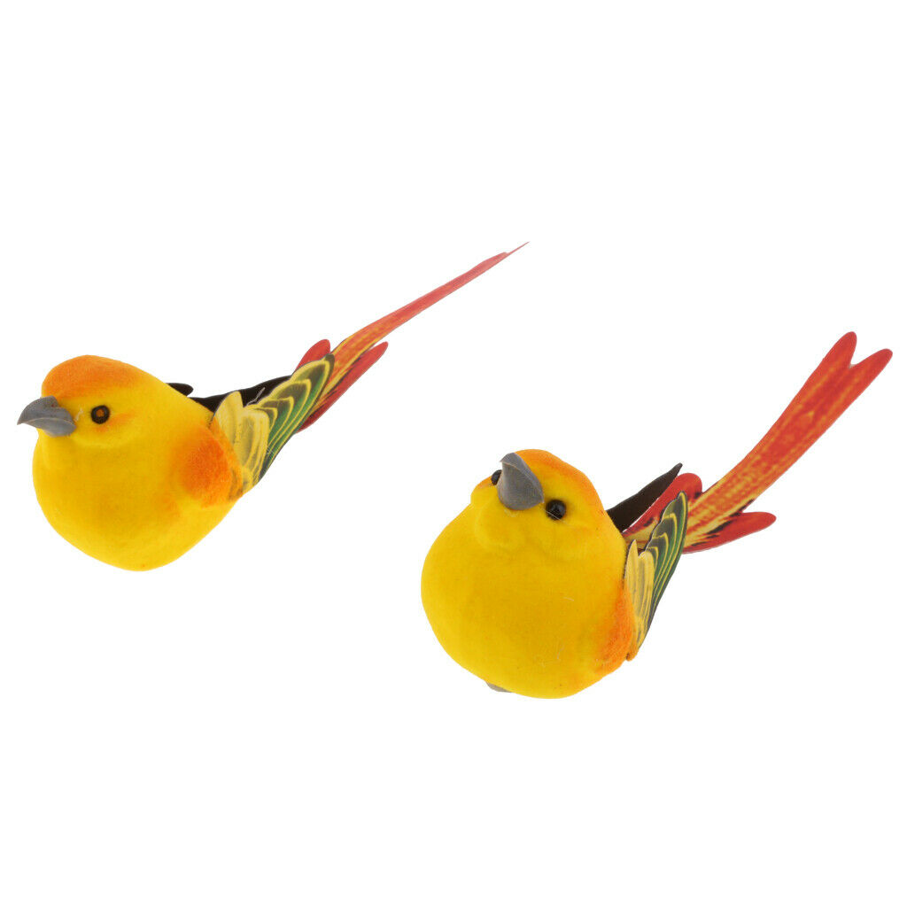 2Packs Realistic Decorative Artificial Foam Birds Home Garden DIY Decor