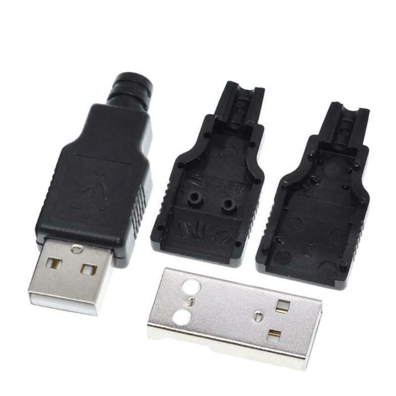 USB Black Male + Female Socket with Plastic Shell Socket Fast Transmission