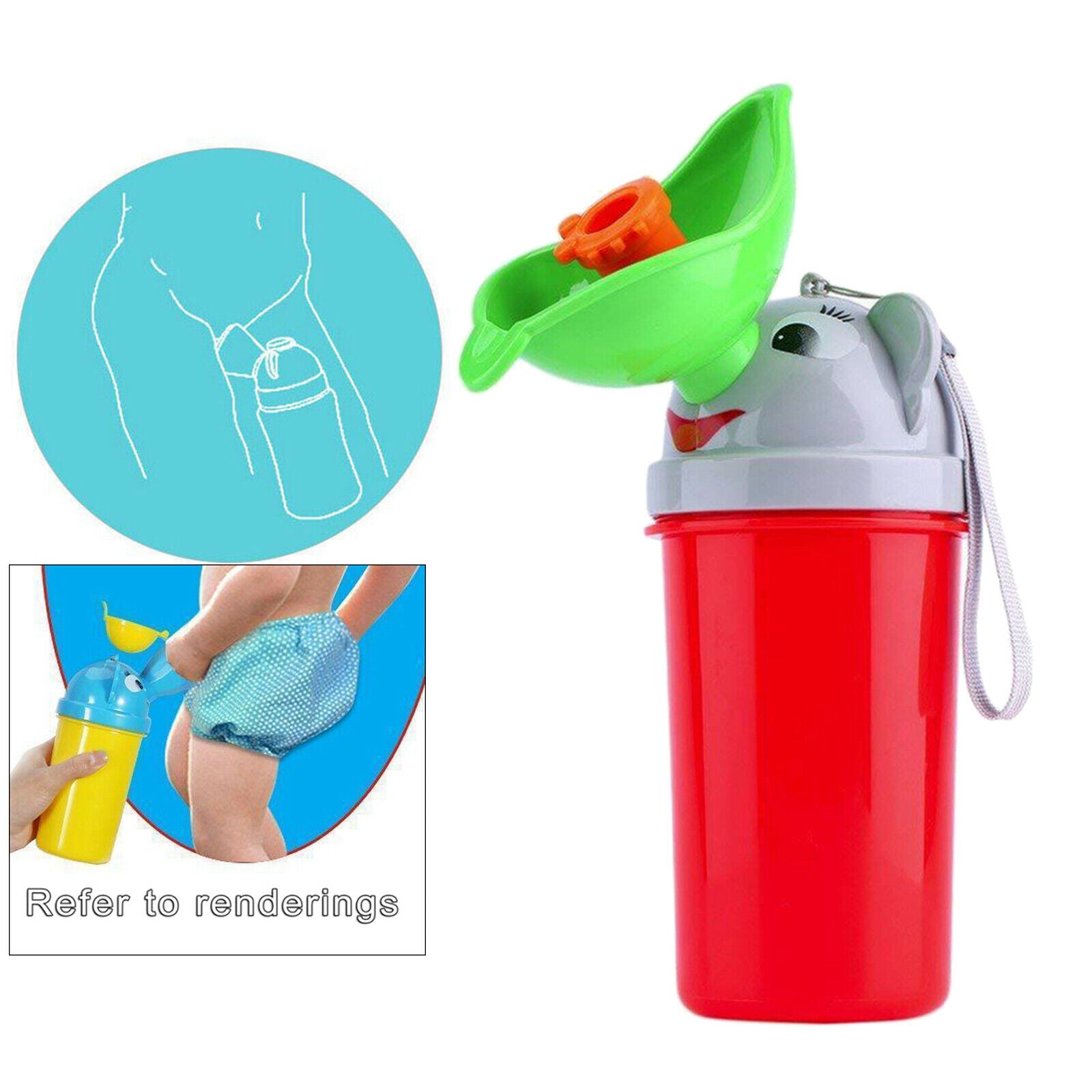 Toddlers Travel Urinal Potty Toilet Pee Bottle for Kids Car Travel Red Girl
