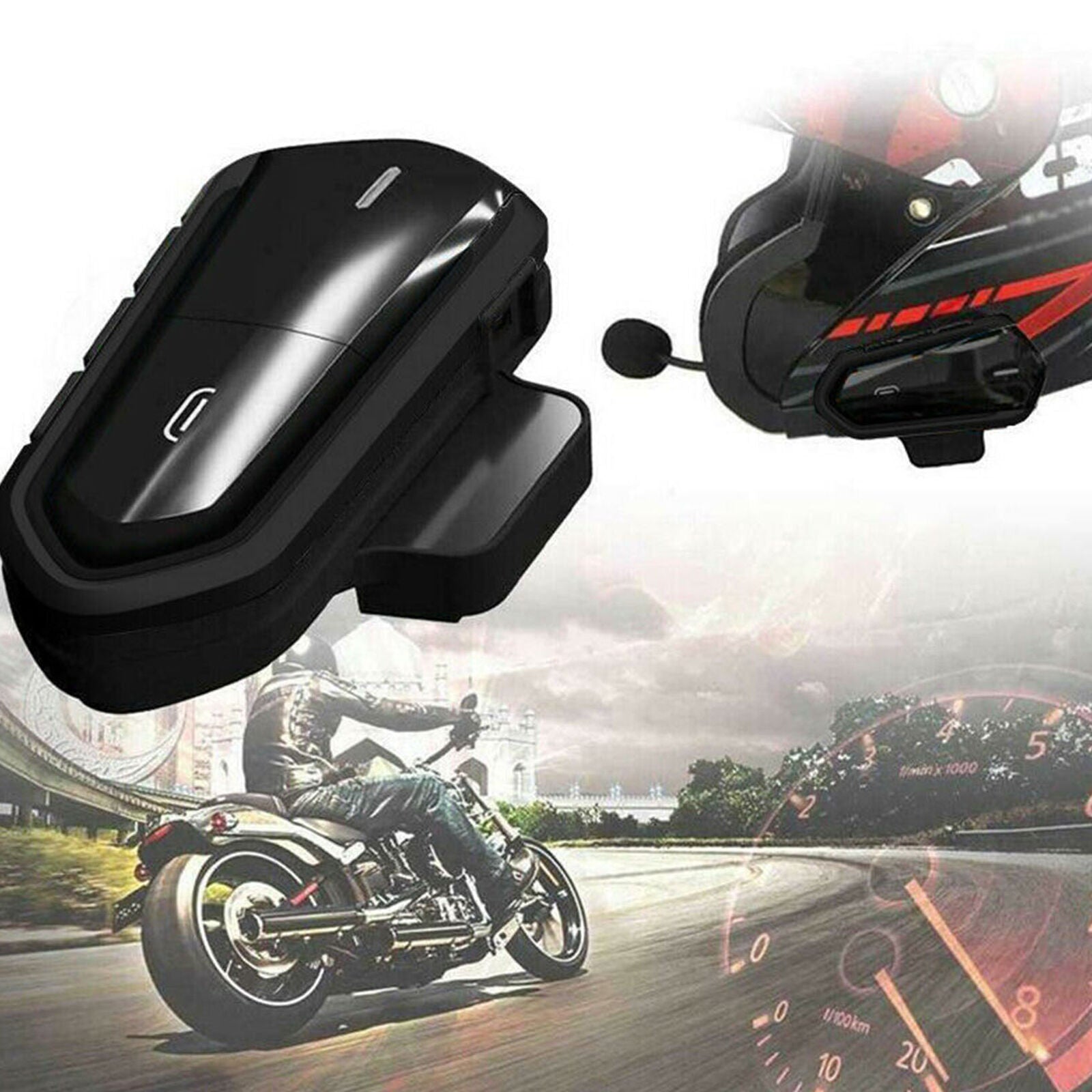 BT-S2 bluetooth Helmet Headset Waterproof Microphone Motorcycle CSR MP3 FM Radio
