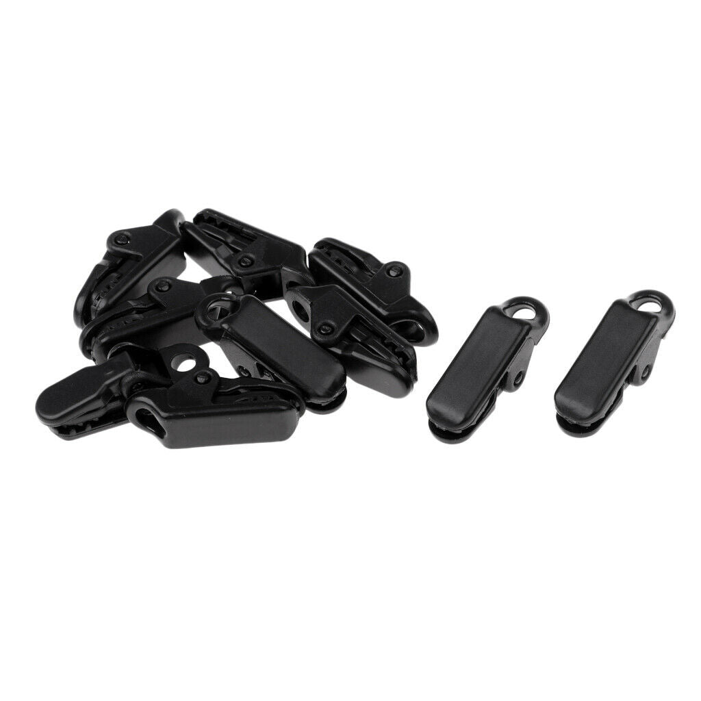 10pcs Camping Tent Clips Accessories Outdoor Tent Clamp Black Hanging Hooks