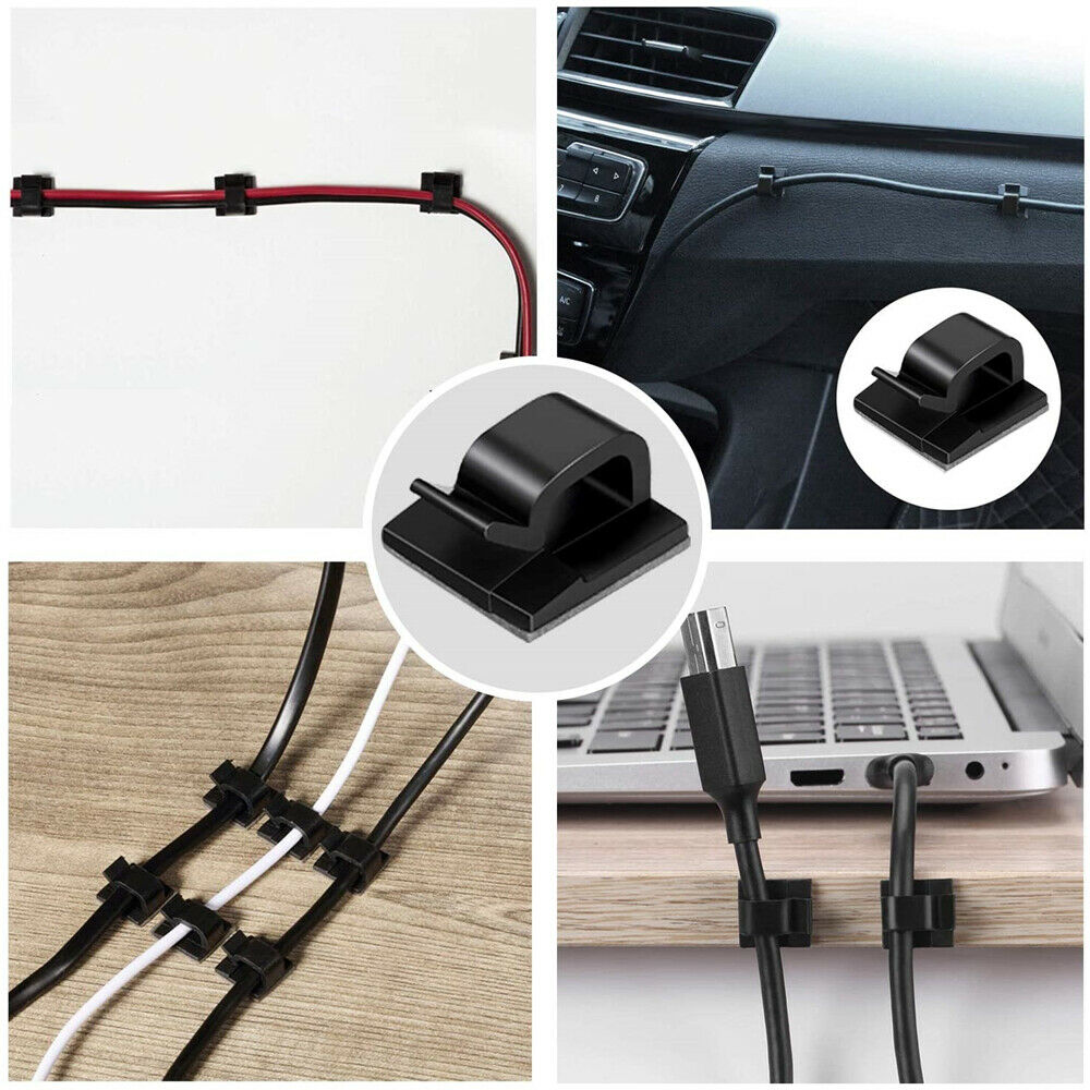 50PCS Cable organizers Reinforced Cable Clamps with Strong Tape Wiring Clamps