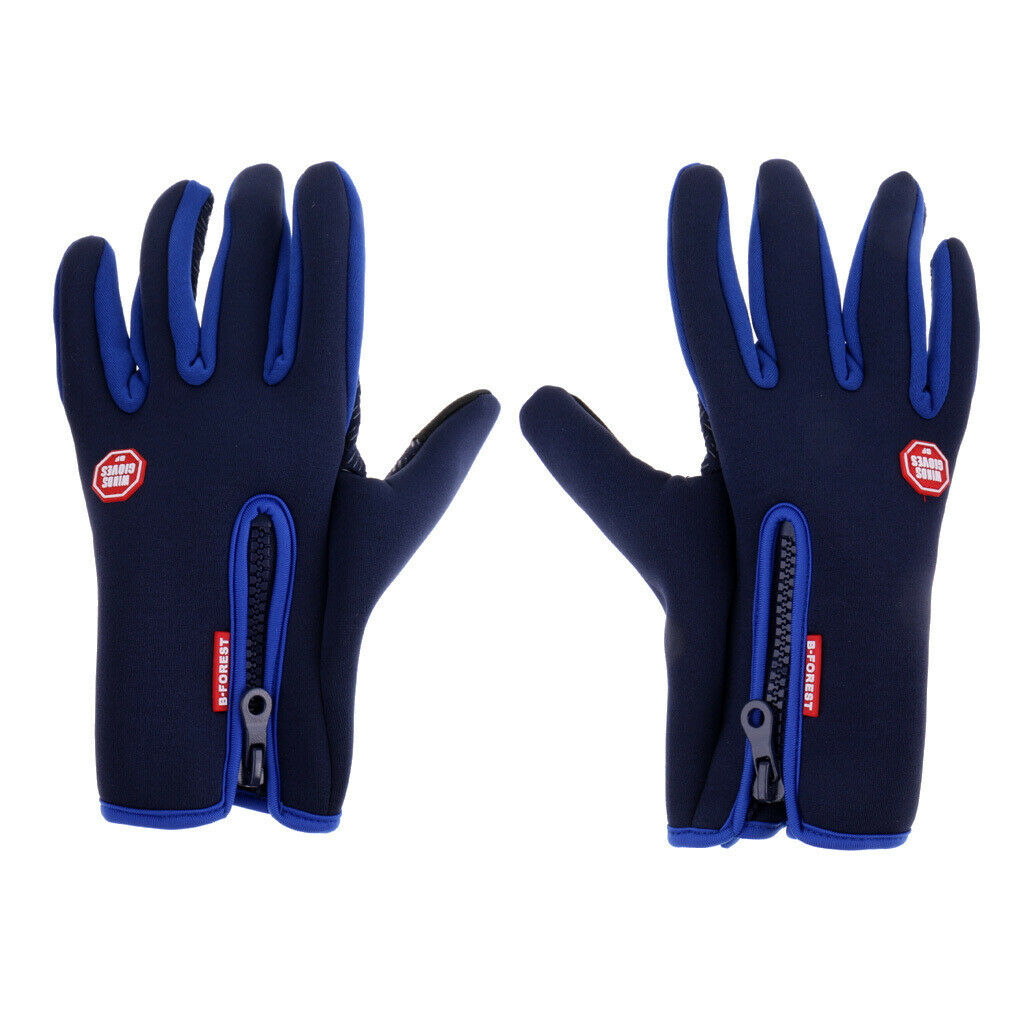 Men Women Winter Warm Gloves Motorcycle Touch Screen Gloves S  Blue
