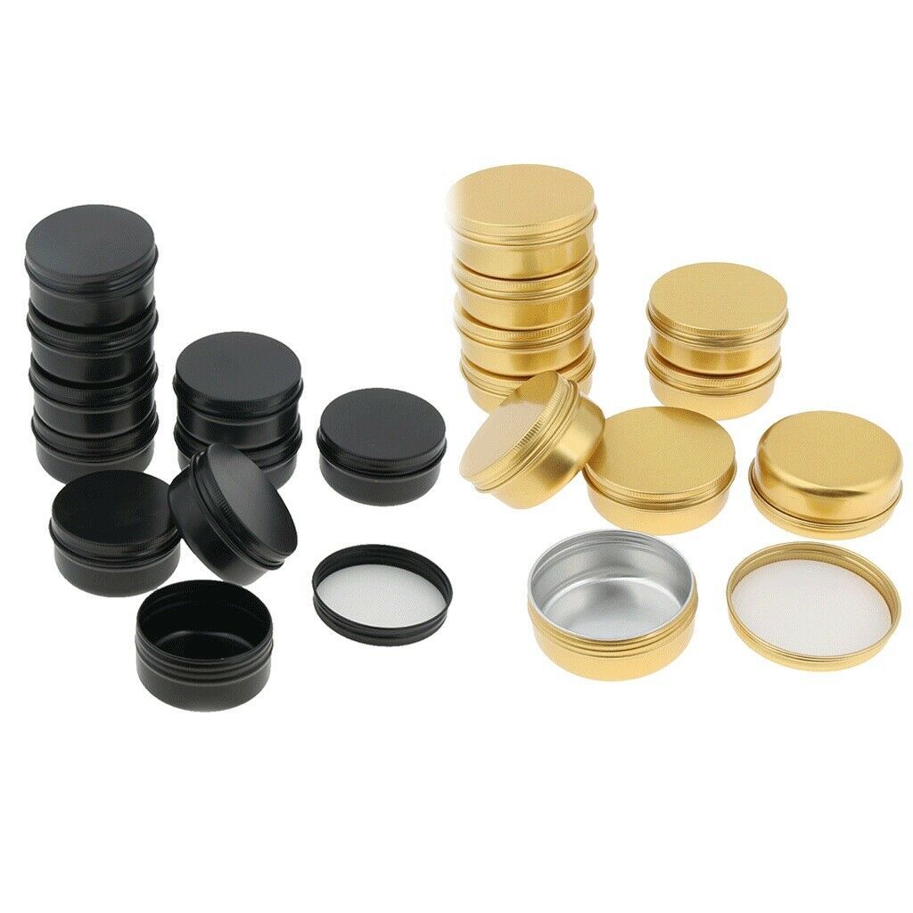 20x Aluminium Empty Cosmetic Pot Jar Tin Container For Balm /Lotion/Cosmetic