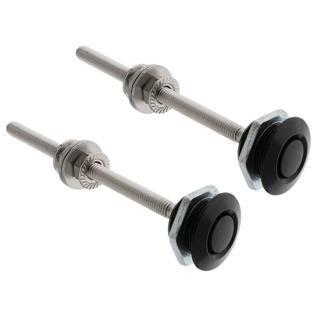 Pair Bonnet Hood Pin Lock Low Profile Quick Release Universal Black 25x100mm