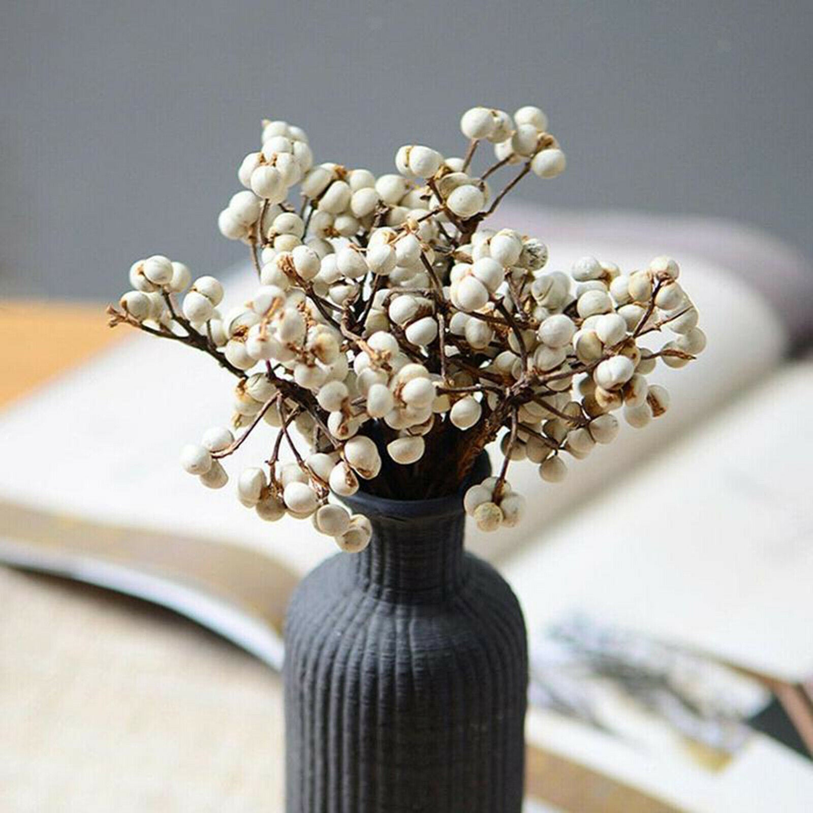 Cotton Ball Stems Plants Branches Picks Floral Arrangement Party Home Decor