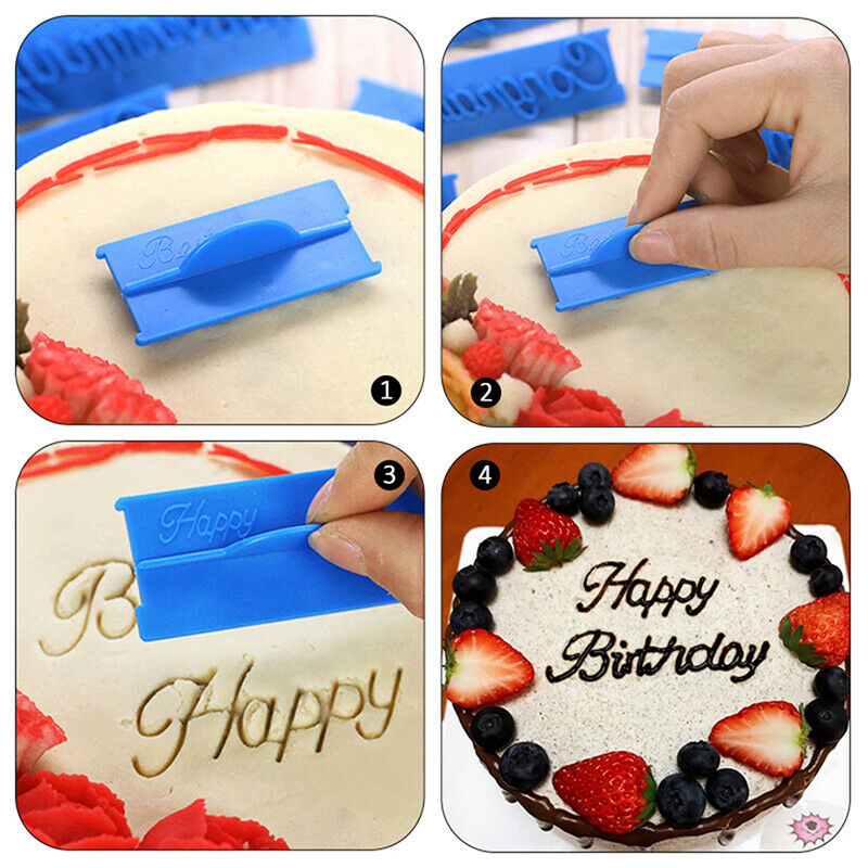 6PCs Alphabet Number Letter DIY Baking Cake Mold  Cookie Embosser Fondant.l8