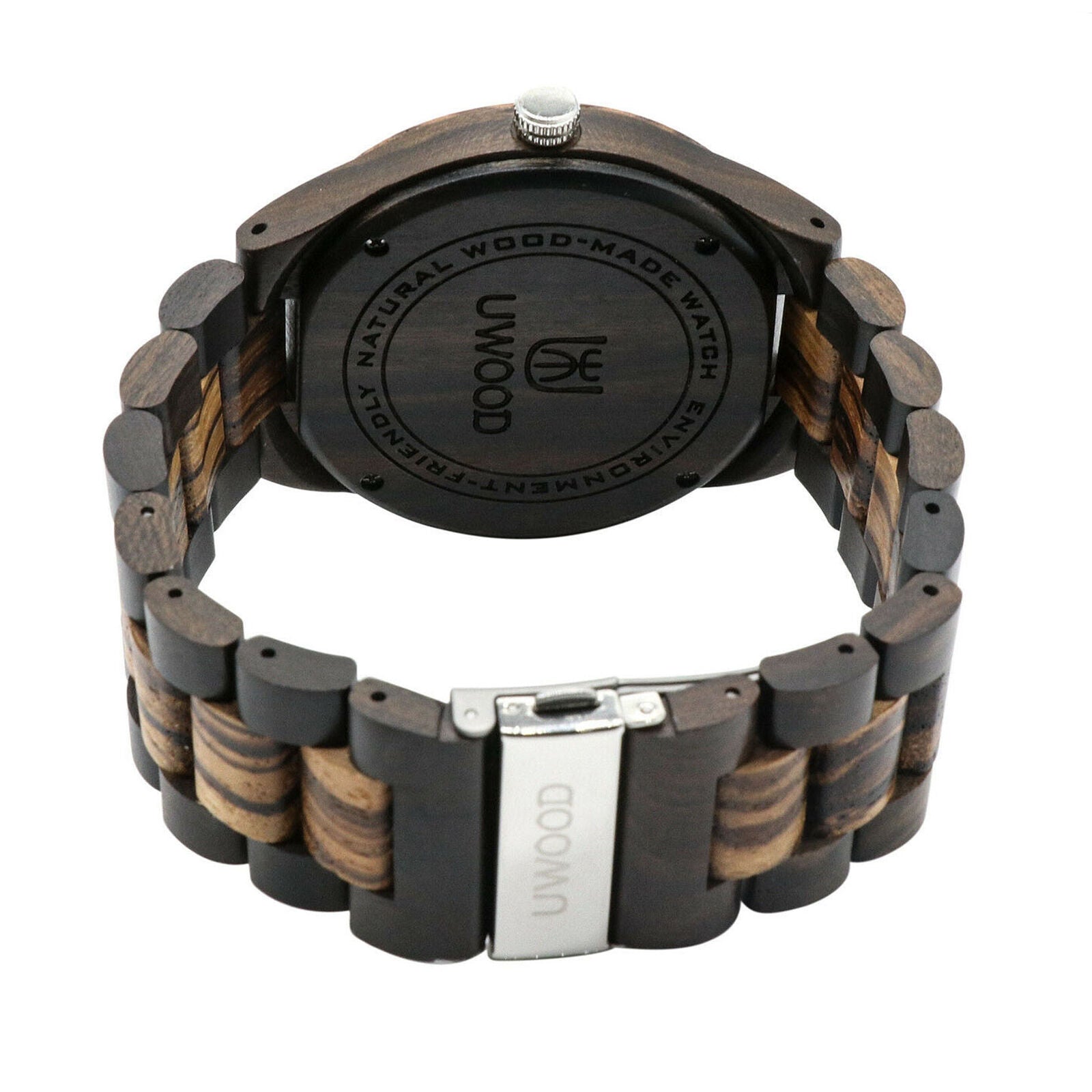 Men's Luxury Wooden Watch Quartz Analog Display Solid Wooden Strap Watches