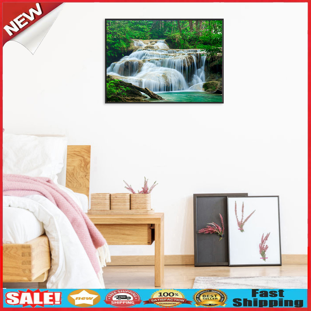 5D DIY Diamond Painting Needlework Full Drill Waterfall Cross Stitch Kit @
