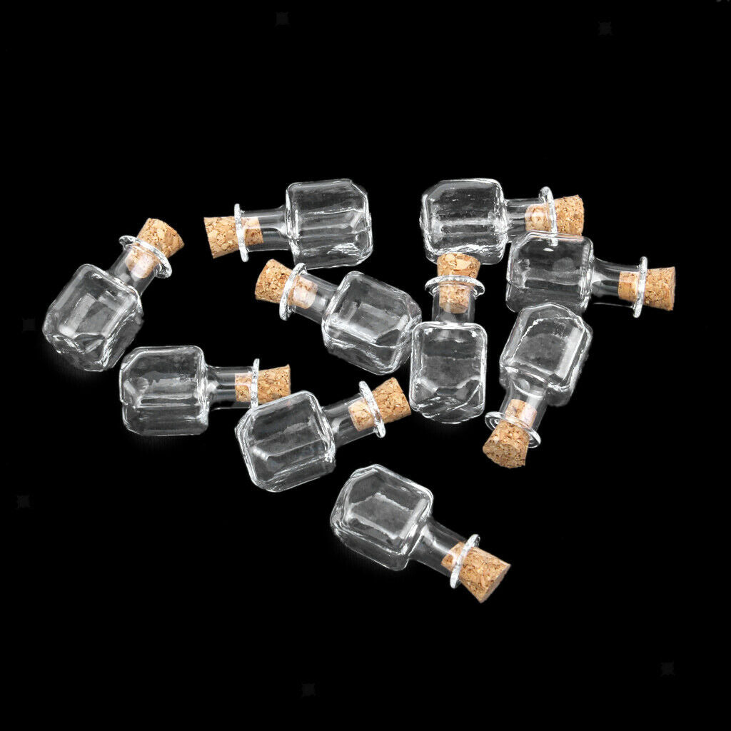10Pieces Bottle Pendants + 50Pieces Screw Eye Pin + 50 Pieces Split Key Ring