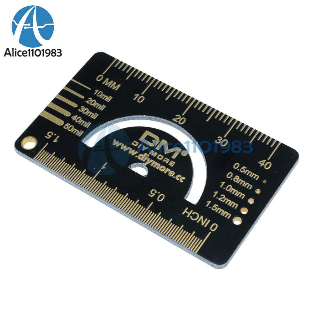 4CM Multifunctional FR4 PCB Ruler Measuring Tool Angle Measure Meter + Keychain