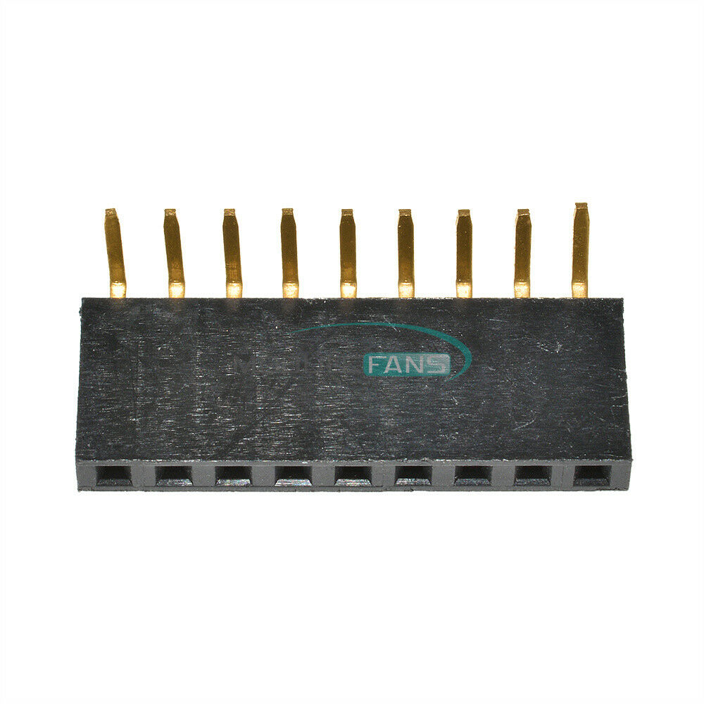 10PCS 1x9Pin Header 2.54mm Pitch Right Angle Female Row Single Socket Connector
