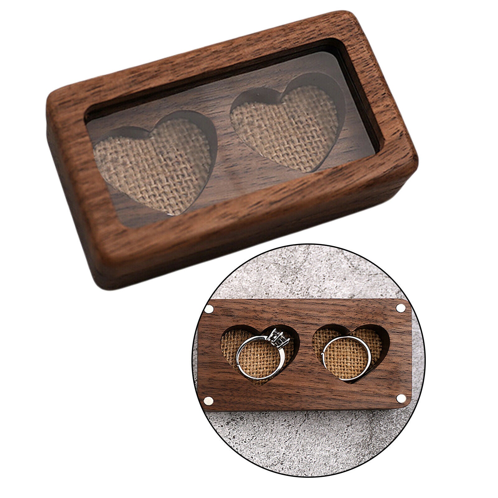 Wooden Wood Jewelry Box Organizer Container for Necklace Earrings Rings