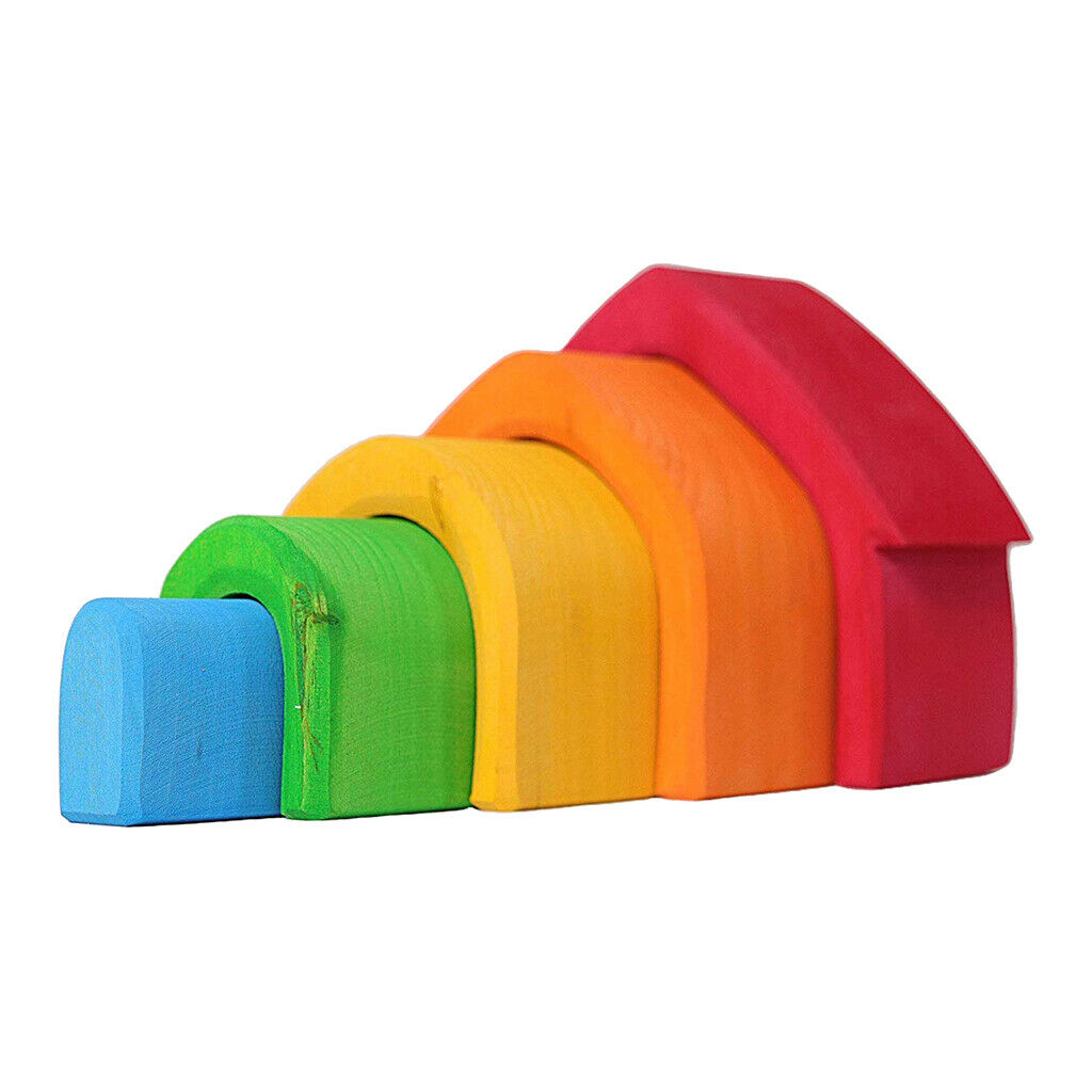 Colorful Stacking Blocks Jigsaw Puzzle DIY Learning IQ Game Present House