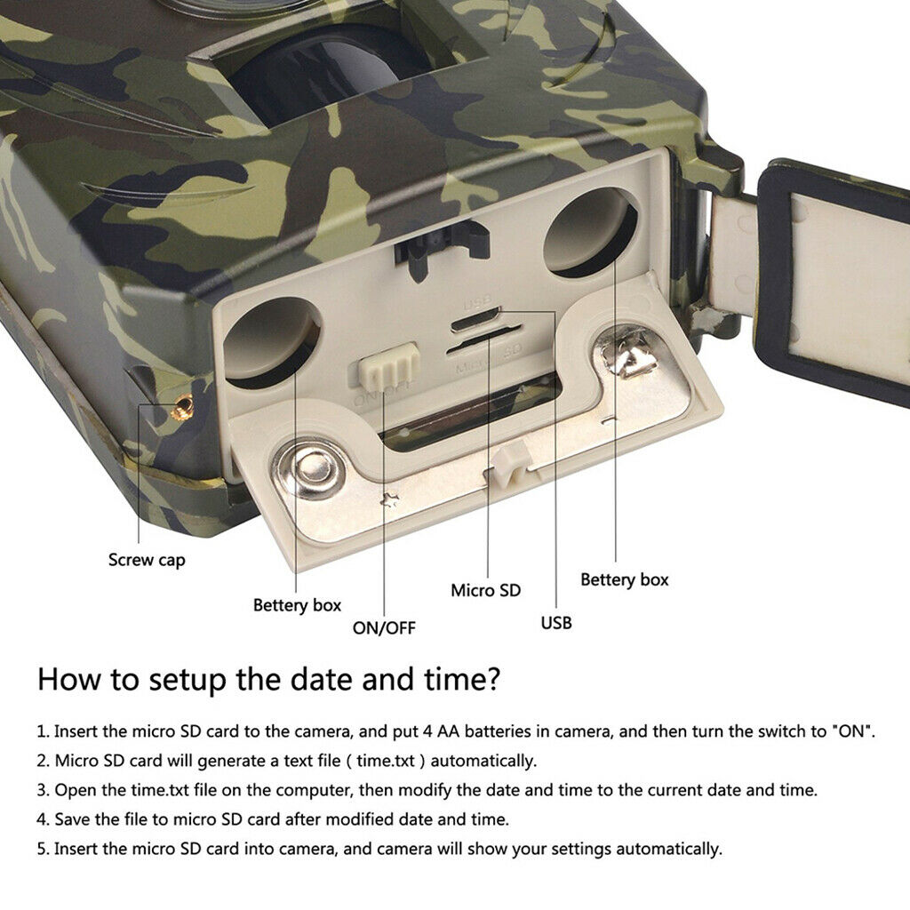 Hunting Trail Camera Wildlife Farm Scouting Cam IP56 12MP HD1080P Night Version