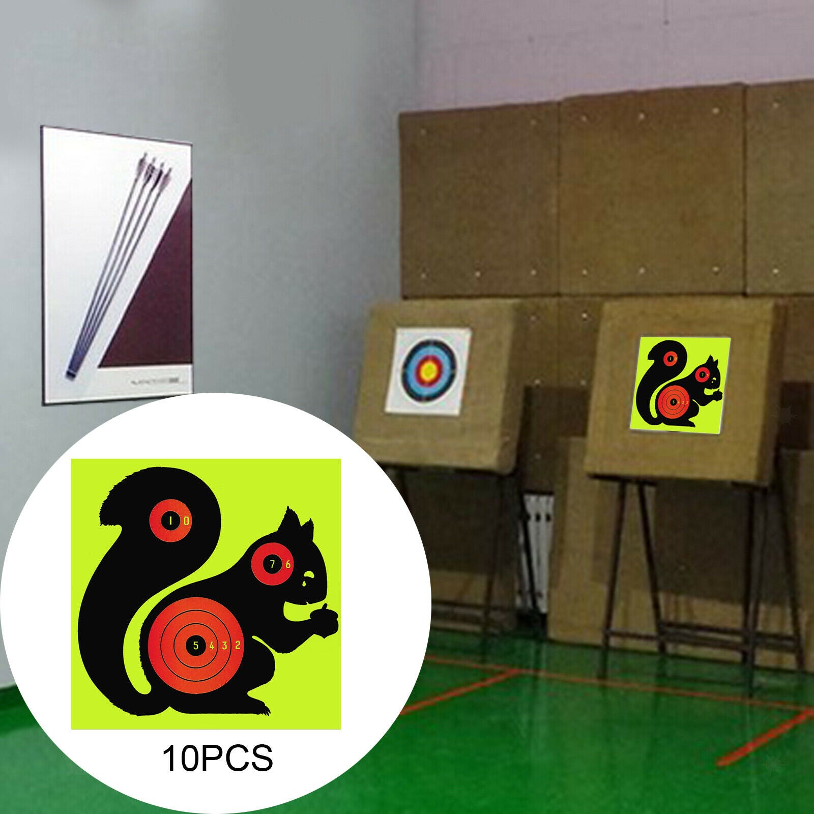 10Pack Shooting Paper Target Face Stickers Adhesive Splatter Targets Sheets