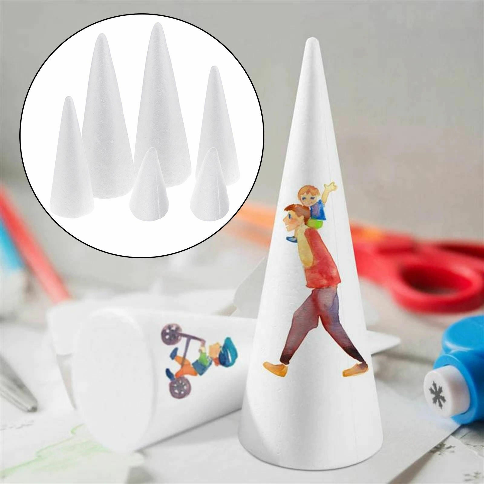 6 Pcs/set Cone Foam Shapes Decoration Styrofoam Toys Christmas Gift