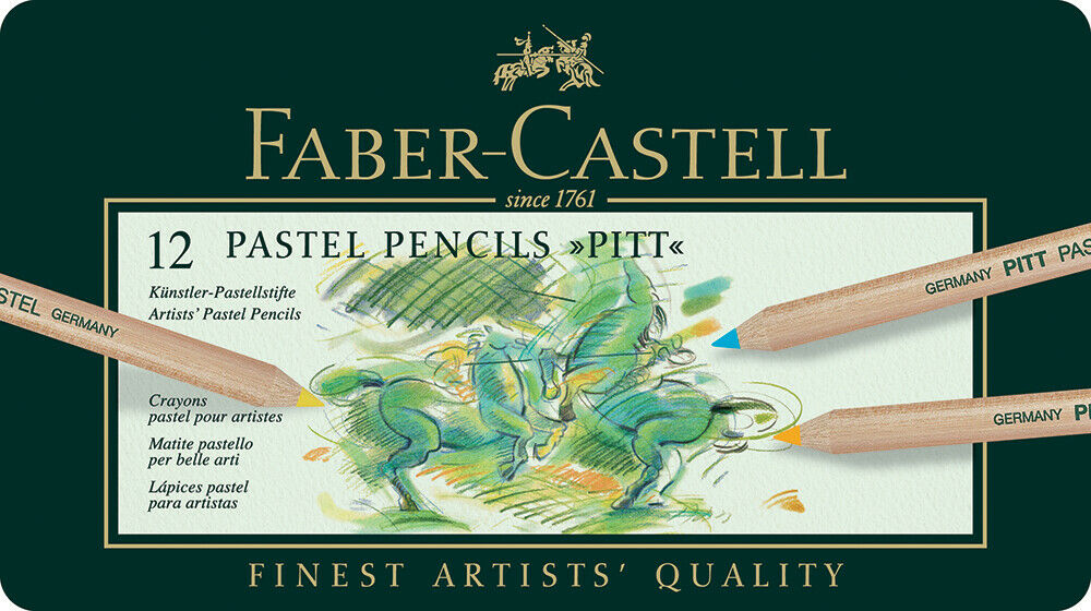 #112112 Tin of 12 Faber-Castell Pitt Pastel Pencils Artists' Art Colour Pencils