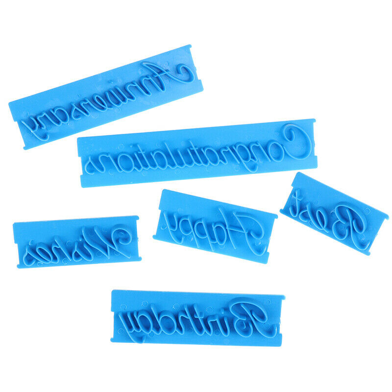 6PCs Alphabet Number Letter DIY Baking Cake Mold  Cookie Embosser Fondant.l8
