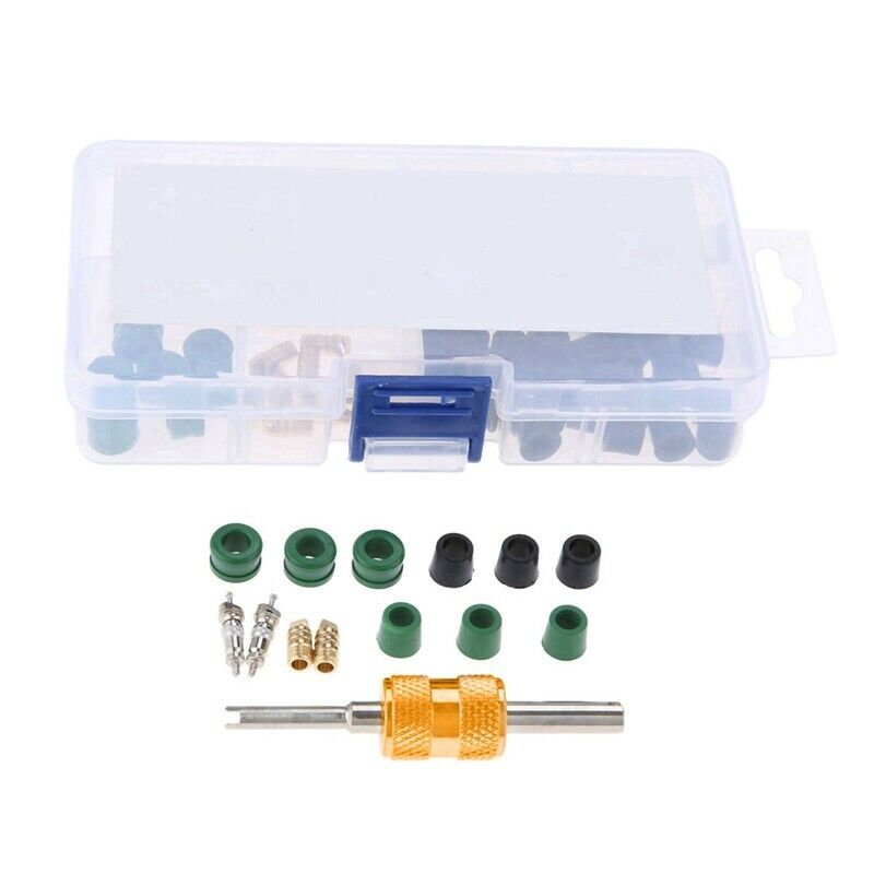 Car A/C Valve Cores Ac Hose Rubber Gaskets Assortment Kit Remover Tool for R13U4