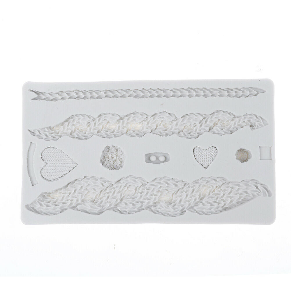 cable knit mold silicone fondant cake mould decor chocolate sugarcraft too  Rf
