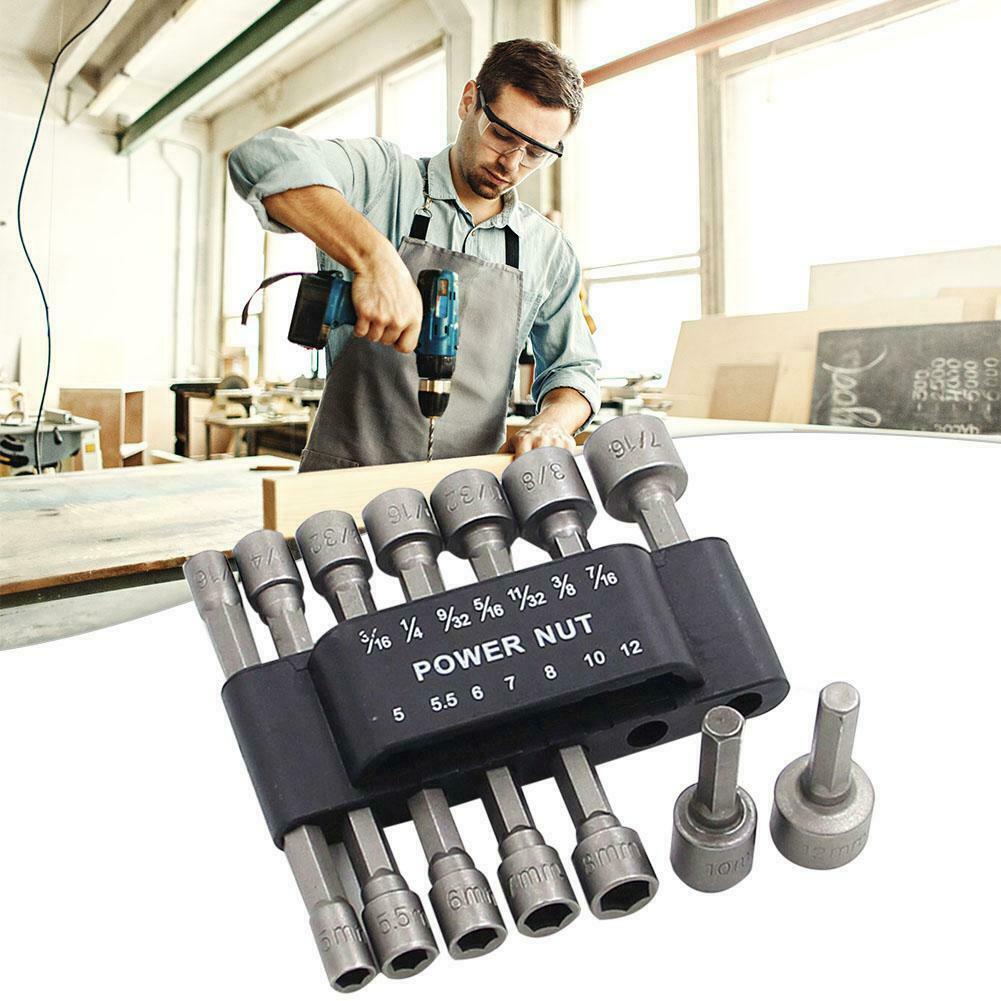 14pcs Strong Sleeve Wrench Hexagonal Handle Screw Sleeve Pneumatic Bits @