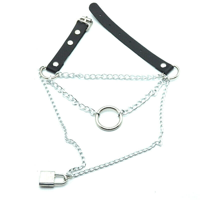 Lock Chain  Multilayer Punk Choker Necklace joker Collar Neck Ring Jewelr.l8