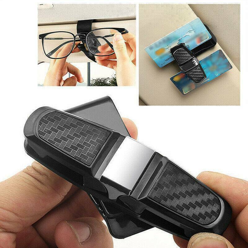 1x Black Portable Car Auto Sun Visor Glasses Sunglasses Card Ticket Holder Clip