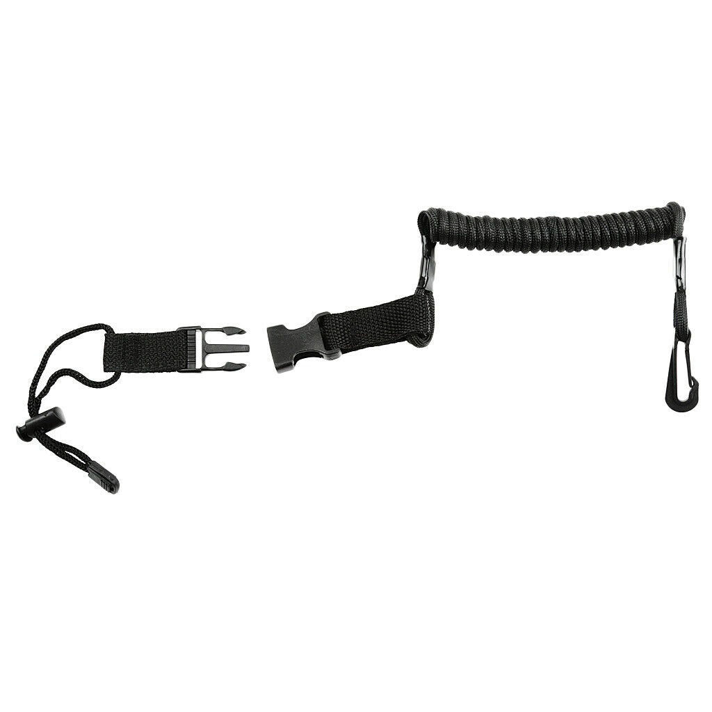 Black Elastic Marine Rod and Paddle Leash quick Rlease Buckle Accessory