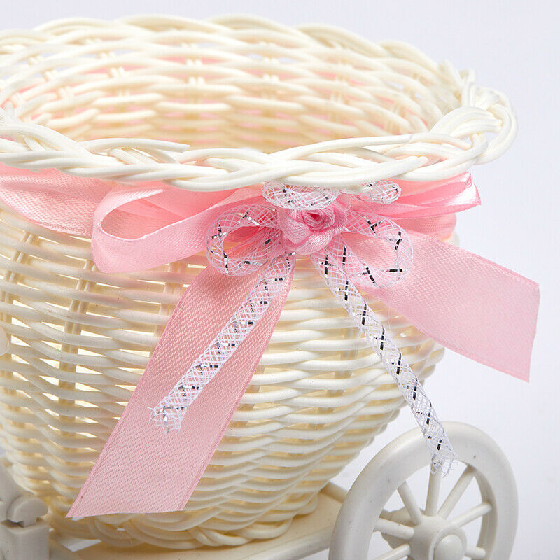 Bicycle shape Flower Basket Garden White Tricycle Bike Design Flower BasketFCA