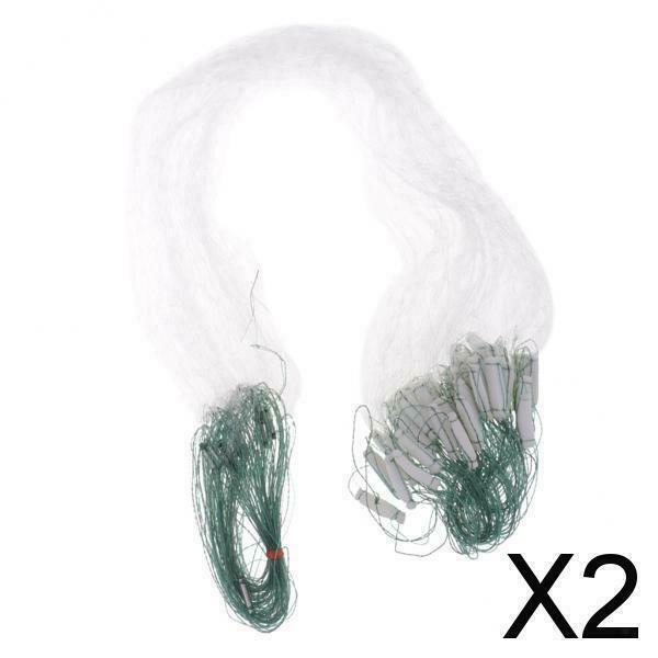 2X Nylon Fishing Fish Sinking Gill Net Casting Soft Bait Trap with Float 0.7x8m