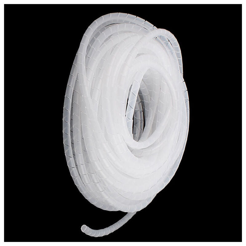 Cable Wire Organizer Manager Spiral Wrap Band 6mm Dia 15M Length White