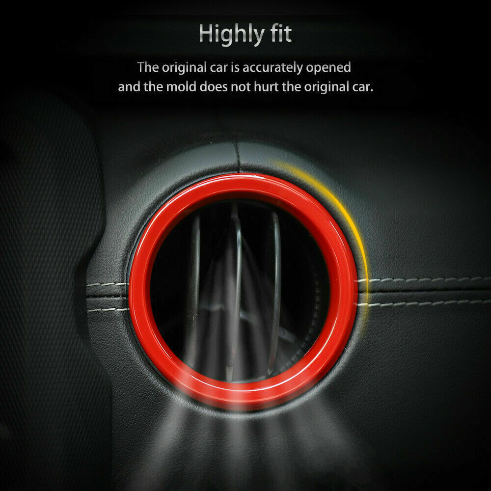 Red Air Vent Outlet Cover Trim Ring Dashboard For Jeep Wrangler JL 2018-2020