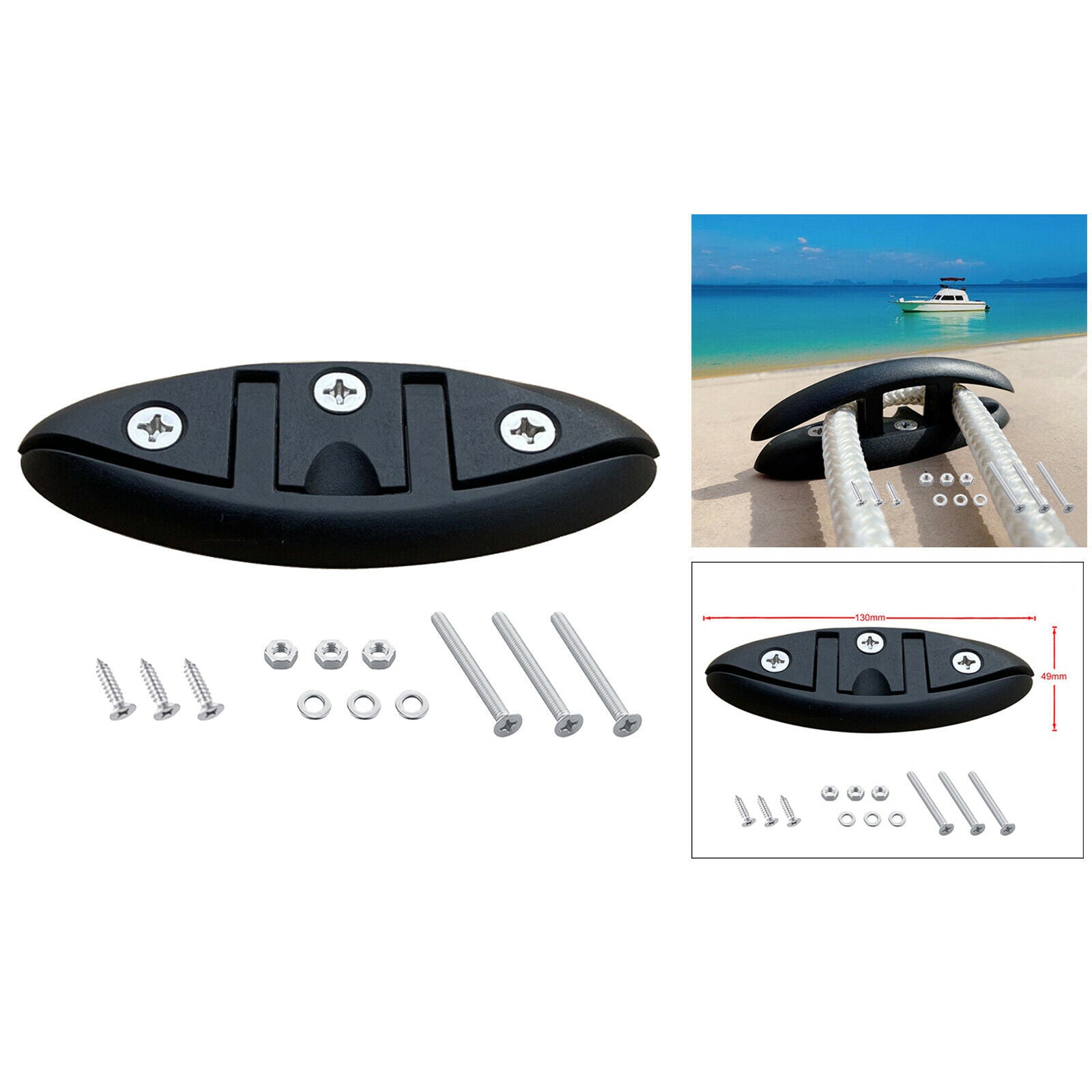 5" Nylon Flip Up Pull Up Cleat Marine Hardwares High Polished 130x49mm