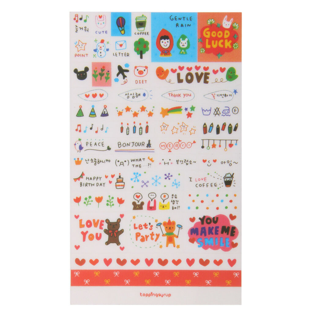6 Sheets Cute Album Scrapbooking Calendar Diary Planner Card Stickers Decors