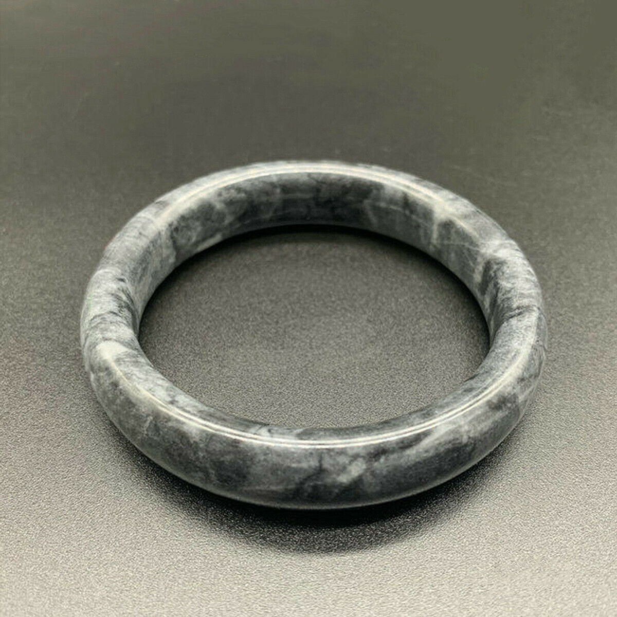 Gorgeous Chinese Beautiful Natural Green Black ink Jadeite Jade Bracelet Bangle