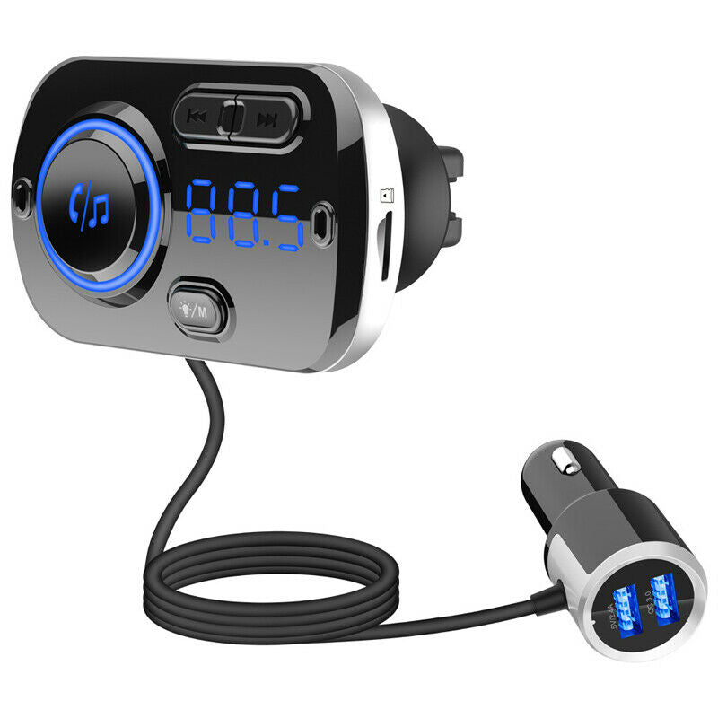 Auto Car MP3 Bluetooth Transmitter Decor Light Voice Assistant QC3.0 Quik Charge