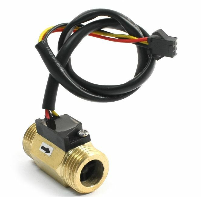 1) 1/2"BSP Brass Water Liquid Flow Rate Sensor Flowmeter Switch 1-30L/min 5-12V