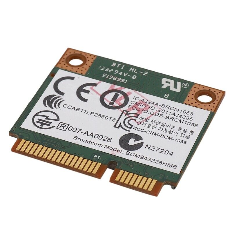 Dual Band 2.4+5G 300M 802.11A/B/G/N Wifi Bluetooth 4.0 Wireless Half Mini Pci-I5