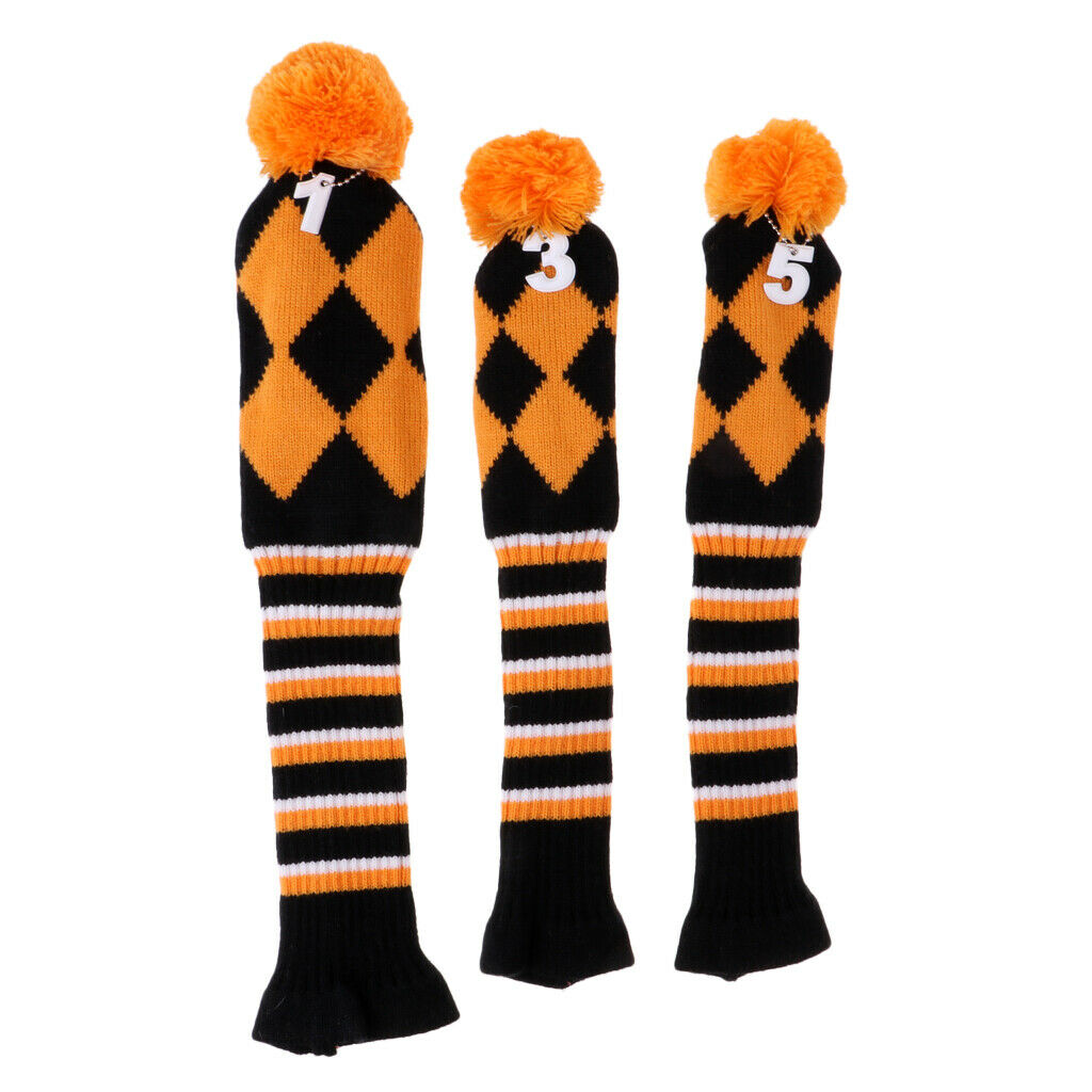 Set of 3 Golf Club Head Covers, Club Covers, Club Cover, Head Cover, Putter