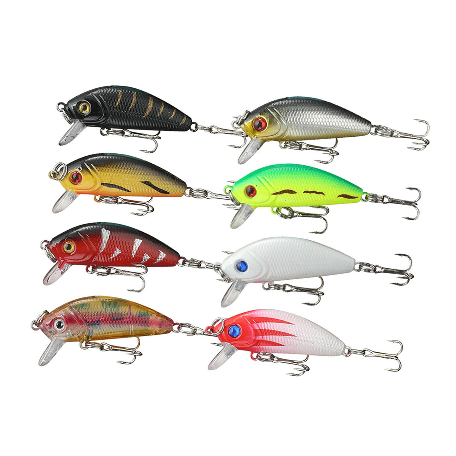 8Pcs Realistic Fishing Lures Floating Topwater Tackle Hard Bait Lifelike
