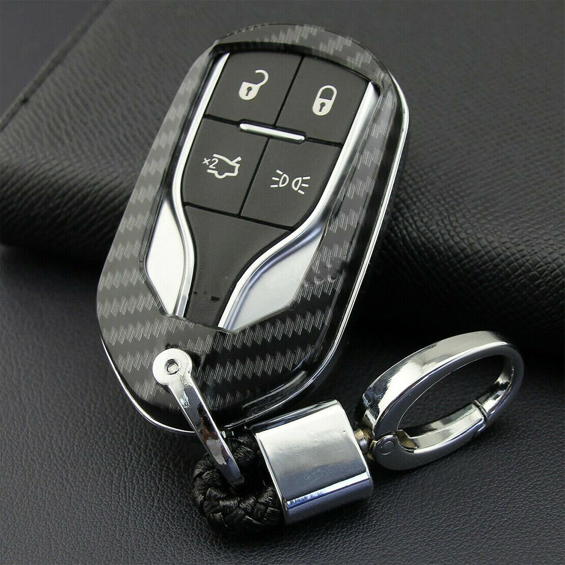 Key Fob Case Cover Protective Chain Fit For Maserati Quattroporte Ghibli Levante