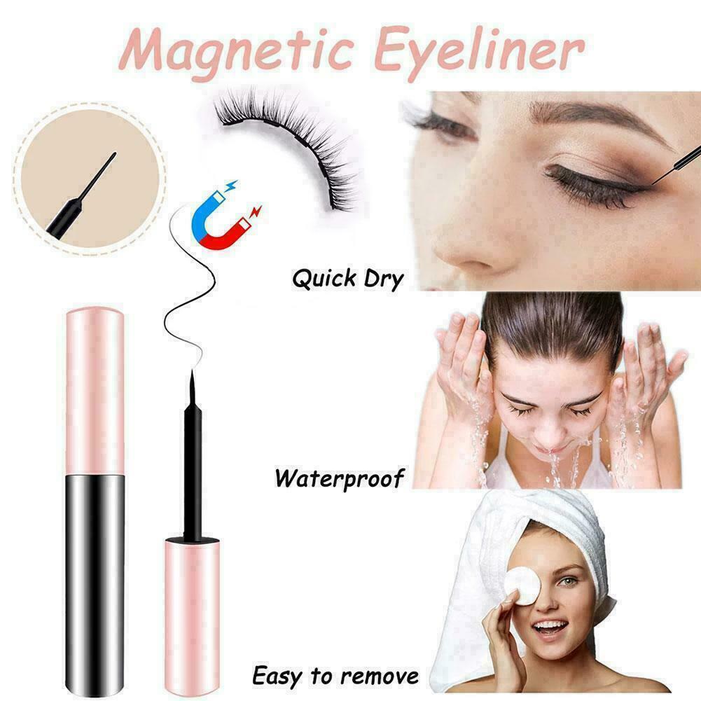 7Pairs/set Magnetic Eyelashes With Eyeliner Tweezer Long Lashes W9K8 Ship F5I0