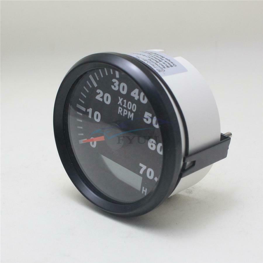 9V-32V Waterproof Anti-fog Red Backlight Row Insert Tachometer For Engines Ships