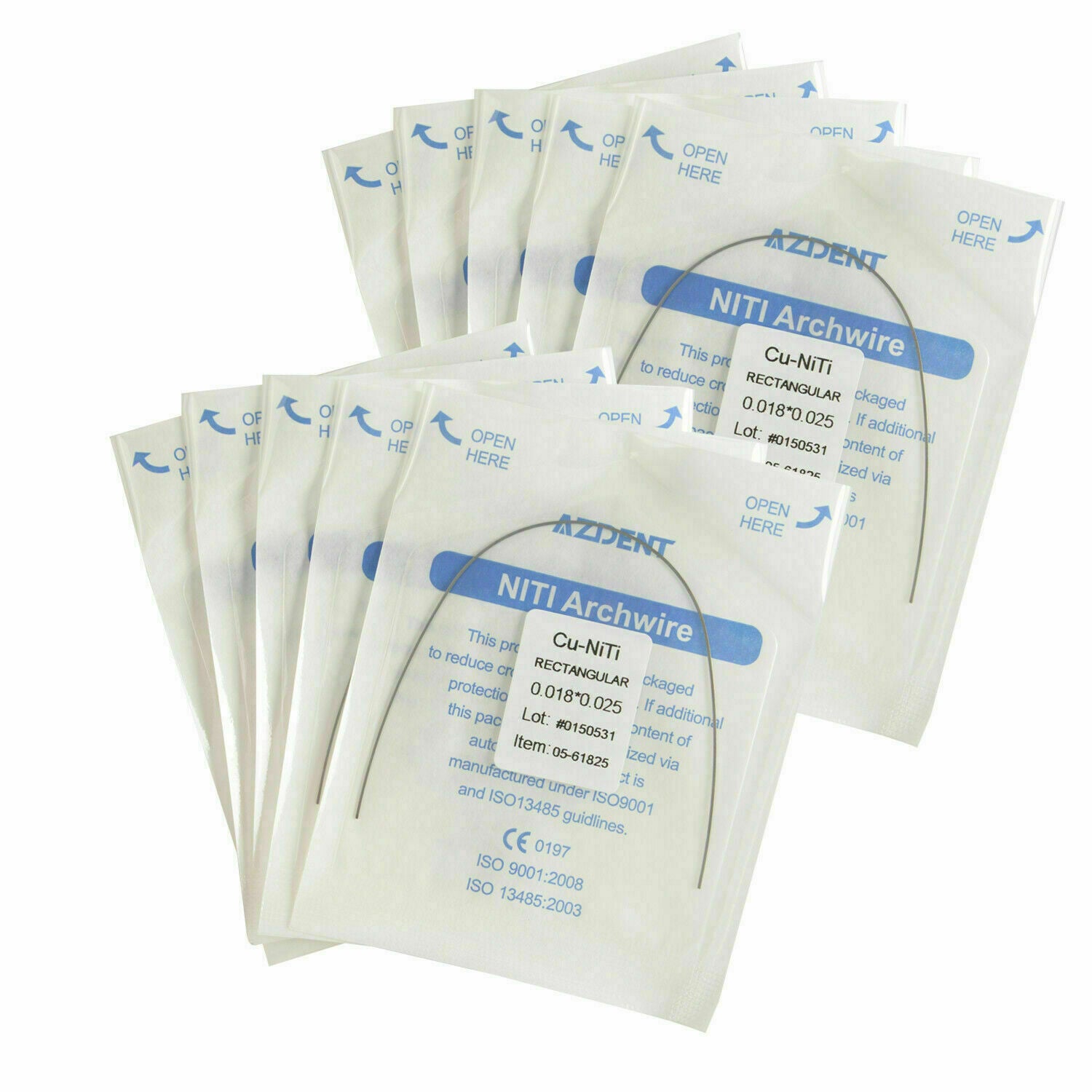 20 packs Orthodontic Arch Wires Rectangular Copper NiTi RECTANGULAR 0.018*0.025