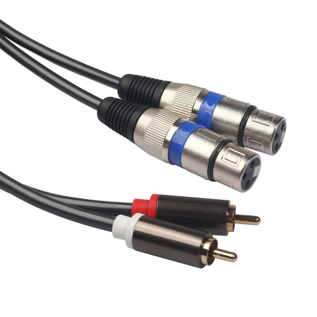 2X 2 Packs Pro Black Micophone Headphones RCA Male to XLR Cable Connector